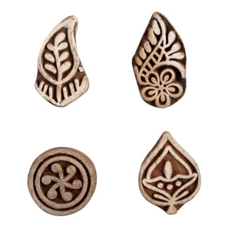 Set of 4 Piece New Mix Wooden Printing Block